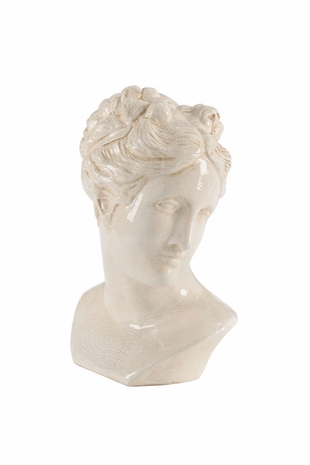384654 Chelsea House Ceramic Antique White Glaze/Crackle Female Bust