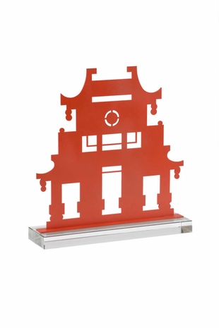 384671 Chelsea House Jamie Merida Metal/Crystal Red/Clear Pagoda 1 - Red
