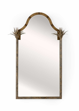 384757 Chelsea House Metal/Mirror Old World Brown/Clear Palm Leaf Mirror