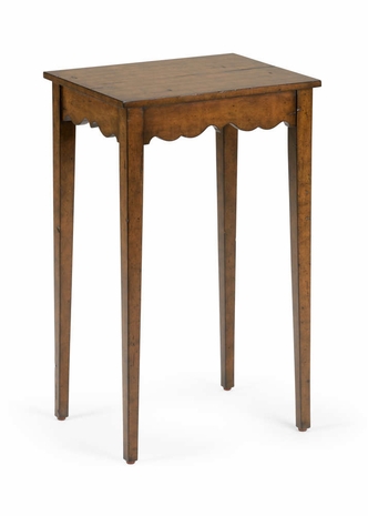 384795 Chelsea House 28in. Wood Regency Lamp Table with Antique Brown Finish