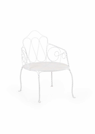 384801 Chelsea House Metal White Lutchins Chair-White
