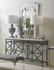 384974 Chelsea House 26in. Acrylic/Steel/Velour Master Suite Bench with Clear/Polished Nickel/Gray Finish