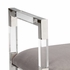 384974 Chelsea House 26in. Acrylic/Steel/Velour Master Suite Bench with Clear/Polished Nickel/Gray Finish
