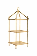385175 Chelsea House 27.5in. Iron Chiseled Three-Tiered Tray with Antique Gold Leaf Finish