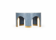 385206 Elizabeth Wicker Aqueduct Cocktail Table - Blue