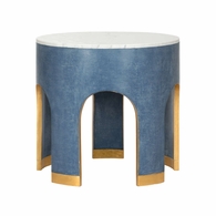 385207 Elizabeth Wicker Aqueduct End Table - Blue