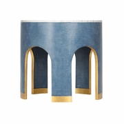385207 Elizabeth Wicker Aqueduct End Table - Blue