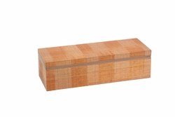 385265 Chelsea House 6in. Abaca On Wood Wadley Box - Amber with Cream Finish