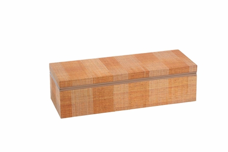 385265 Chelsea House 6in. Abaca On Wood Wadley Box - Amber with Cream Finish