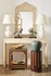385286 Elizabeth Wicker 36in. Raffia On Wood Drop Zone Console with Cream Finish