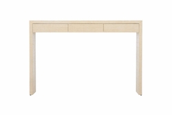 385286 Elizabeth Wicker 36in. Raffia On Wood Drop Zone Console with Cream Finish