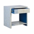 385296 Chelsea House 28.5in. Bone in Lay On Wood Bedside Table - Blue with Cream Finish