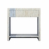 385296 Chelsea House 28.5in. Bone in Lay On Wood Bedside Table - Blue with Cream Finish