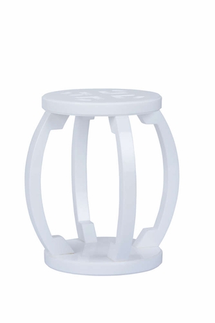 385338 Jamie Merida Lucite Garden Stool - White
