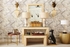 385479 Chelsea House 3in. Leather On Wood/Iron Gentleman Trays (S2) with Tan/Antique Brass Finish