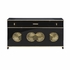 385513 Kristi Nelson 32.5in. Wood/Iron Palm Beach Buffet Cabinet with Gloss Black/Metallic Gold/Gold Leaf Finish