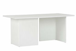 385556 Elizabeth Wicker 19.5in. Wood Wimbledon Cocktail Table with Gloss White Finish