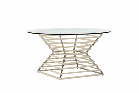 385582 Elizabeth Wicker Wrapped Cocktail Table
