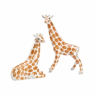 385746 Chelsea House 10.5in. Ceramic Giraffes (Pr) with Hand Painted Finish