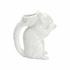 385749 Chelsea House 9.5in. Ceramic Squirrel Pitcher - White with White Glaze Finish