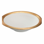385842 Chelsea House 4.5in. Ceramic Terrazza Bowl with White Glaze/Gold Leaf Finish
