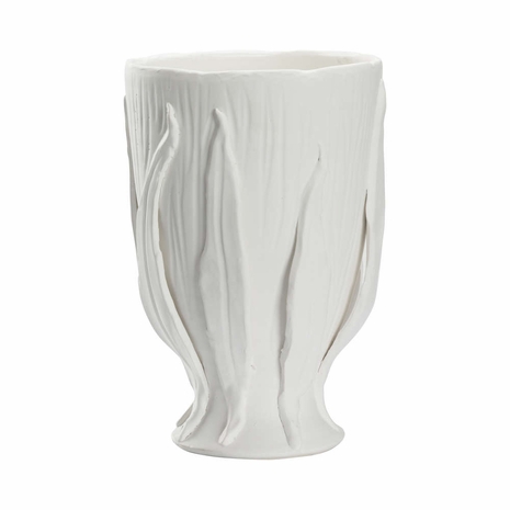 385851 Chelsea House Umbria Footed Vase - Ivory