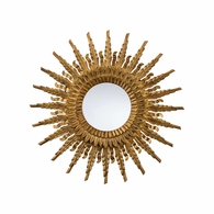 385944 Chelsea House 31in. Wood Illuminate Mirror with Antique Gold/Convex/Clear Finish