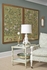 385956 Mark Ross 18.5in. Metal/Porcelain/Crystal Daffodil with Antique Gold Leaf/Matte White/Clear Finish