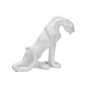 385981 Chelsea House 19in. Resin Cat - White with Matte White Finish