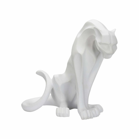 385981 Chelsea House 19in. Resin Cat - White with Matte White Finish
