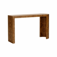 385985 Elizabeth Wicker 32in. Wood Carnegie Console Table with Burl Finish
