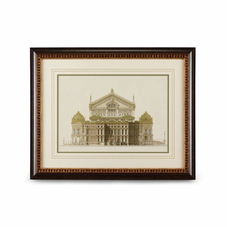 386089 Chelsea House Giclee Print Walnut And Gold Frame With French Mat Paris Opera House I