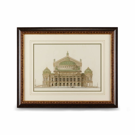 386090 Chelsea House Giclee Print Walnut And Gold Frame With French Mat Paris Opera House II