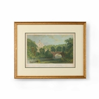 386334 Chelsea House 24.5in. Giclee Print Lambton Castle with Gold Frame/Double Mat