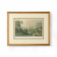386337 Chelsea House 25.5in. Giclee Print Alnwick Castle with Gold Frame/Double Mat