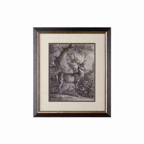 386481 Chelsea House Giclee Double Mat, Antiqued Silver And Brown Frame Woodland Deer I