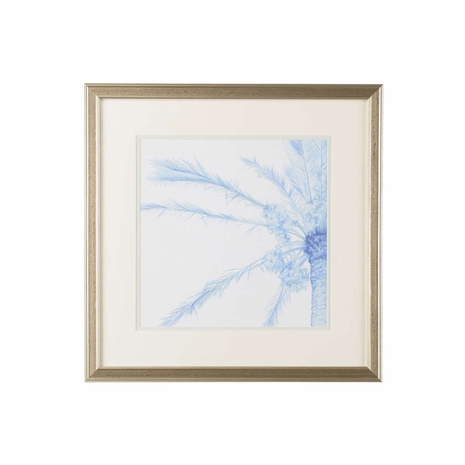 386561 Chelsea House Giclee - Silver Leaf Wood Frame Double Mat Chambray Palms I