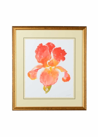 386602 Chelsea House Giclee Print - Gold Frame Double Mat With Open V-Groove Sunset Blooms I