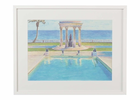 386708 Chelsea House Bradshaw Orrell Watercolor White Frame - White Mat Poolside Watercolor II
