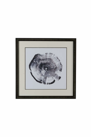 386720 Chelsea House Giclee Print Double Mat - Black Gloss Frame Tree Ring Abstract I