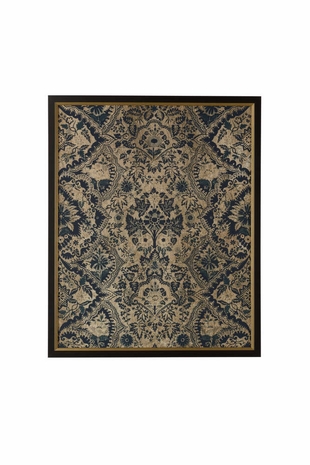 386731 Chelsea House Giclee Print Black Frame - Gold Lip Baroque Tapestry In Indigo I
