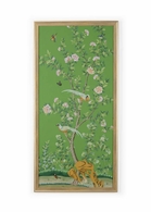 386953 Chelsea House 63.5in. Watercolor On Silk Regent Park in Green I with Framed with Glass Finish