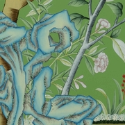 386954 Chelsea House 63.5in. Watercolor On Silk Regent Park in Green II with Framed with Glass Finish