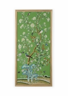 386954 Chelsea House 63.5in. Watercolor On Silk Regent Park in Green II with Framed with Glass Finish