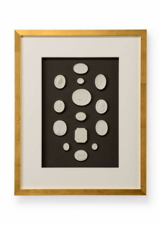 386993 Chelsea House 20in. Plaster Intaglios The Grand Tour Intaglios II with Gold Finish