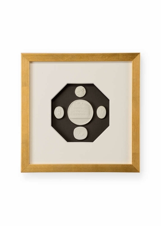 386994 Chelsea House 11in. Plaster Intaglios The Grand Tour Intaglios III with Gold Finish