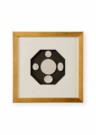 386995 Chelsea House 11in. Plaster Intaglios The Grand Tour Intaglios IV with Gold Finish