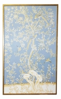 387007 Chelsea House 61.5in. Laminated Watercolor Phila Panel-Blue/Gold-A