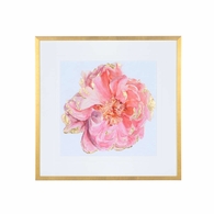 387060 Chelsea House 27.5in. Hand Guilded Giclee Print Blossomed Peony I with Gold Finish
