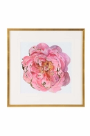 387061 Chelsea House 27.5in. Hand Guilded Giclee Print Blossomed Peony II with Gold Finish